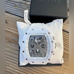 Activa x Invicta White Skeleton Watch 44.3mm Open Gear Dial — Men’s/Unisex — NIB
